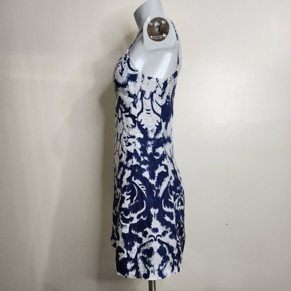 Velvet by Graham Spencer Blue and White Silk Slip Mini Dress Size Small - Picture 9 of 13
